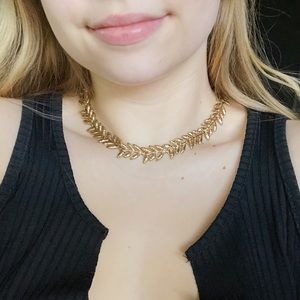 Gold fern chain necklace